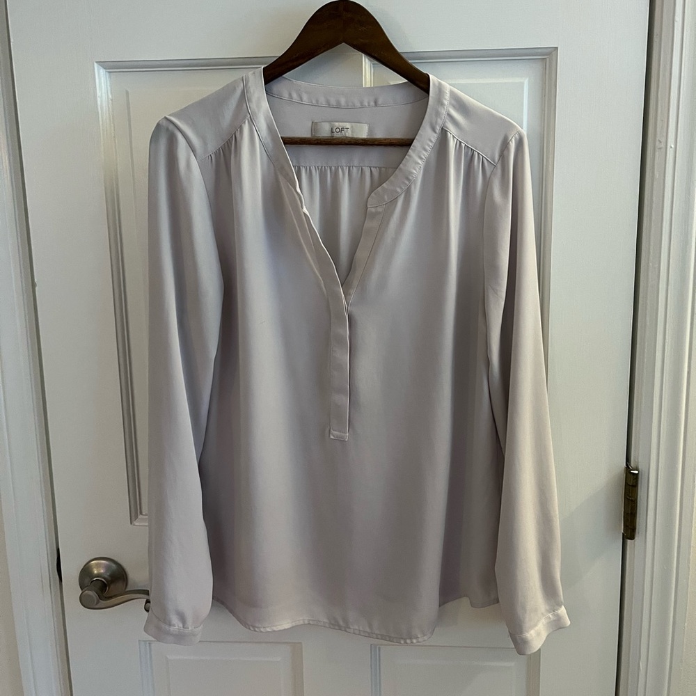 LOFT Women's Soft Cream Blouse